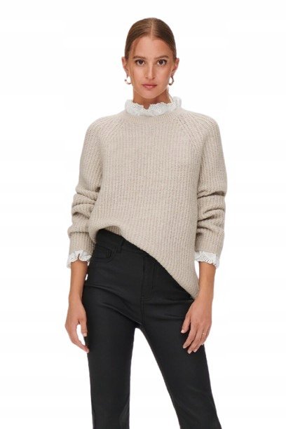 ONLY POLAROWY RÓŻOWY SWETER Z ŻABOTEM I RĘKAWEM DŁUGIM XL J9A