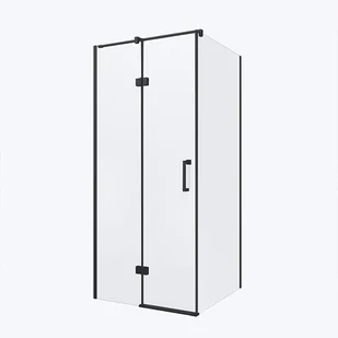 Hydrosan Czarna kabina prysznicowa 100x100 kwadratowa drzwi uchylne KZ01DB - Kabiny prysznicowe - miniaturka - grafika 1