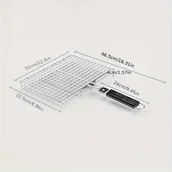 Inne - TEMU 1PC Stalowy Kosz Do Grilla Na Grilla - Wytrzymały Kosz Do Grillowania Na Ryby, Warzywa, Mięso - Stal Węglowa, Srebrnoszary - miniaturka - grafika 1