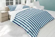 Pościel - Komplet pościeli ANCORA biały/granatowy/turkusowy / 140x200 cm - miniaturka - grafika 1