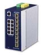 Pozostałe akcesoria sieciowe - PLANET IP30 Industrial L3 8-Port Zarządzany Gigabit Ethernet (10/100/1000) Niebieski, Biały - miniaturka - grafika 1