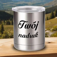 Kubki - Prosty, srebrny kubek 300 ml z podwójnymi ściankami z Twoim nadrukiem - miniaturka - grafika 1