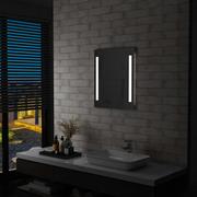 Lustra - vidaXL Ścienne lustro łazienkowe z LED, z półką, 50 x 70 cm - miniaturka - grafika 1