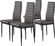 Krzesła - Zestaw 4 krzeseł do salonu jadalni z ekoskóry wyprofilowane oparcie szare - miniaturka - grafika 1