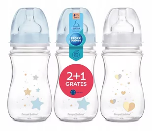 Canpol babies zestaw 3 butelek szerokich antykolkowych 240ml NEWBORN ze smoczkami 3m+ - Butelki dla niemowląt - miniaturka - grafika 1