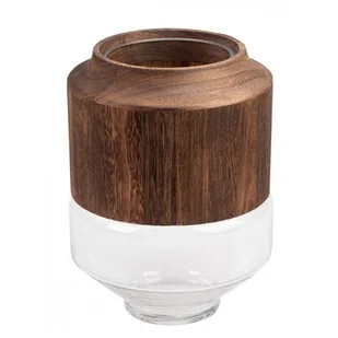 Wazon EUROFIRANY Grace 02 18 x 26 cm Biało-brązowy - Wazony i flakony - miniaturka - grafika 1