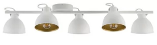 Sigma biało-złote reflektorki w stylu loft MARS 5 32275 lampa sufitowa metalowe klosze na długiej listwie 32275 - Lampy pozostałe - miniaturka - grafika 1
