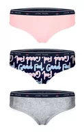 Majtki damskie - Figi damskie hipster Feel Good WJF3FG-H07 3-pack, Kolor szaro-różowo-czarny, Rozmiar XL, John Frank - Primodo.com - miniaturka - grafika 1