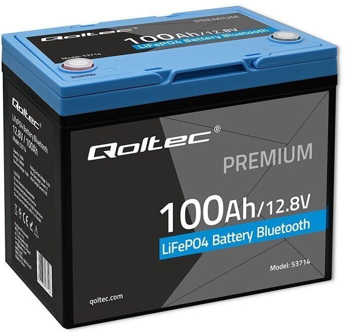 Qoltec Akumulator LiFePO4 Litowo-Żelazowo-Fosforanowy 12.8V 100Ah 1280Wh Bluetooth BMS