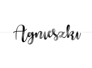 Baner z personalizowanym imieniem czarny - 70 cm - 1 szt. - Dekoracje sali - miniaturka - grafika 1