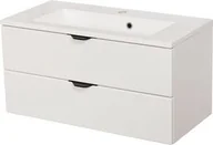 Szafki łazienkowe - Szafka łazienkowa biała 80cm VICTA z umywalką - miniaturka - grafika 1