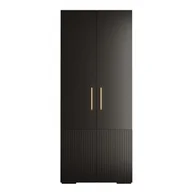 Szafy - Szafa garderoba ubraniowa z półkami MANHATTAN RYFEL 3 - 1SZ czarny mat biały mat - miniaturka - grafika 1