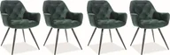 Krzesła - Signal Zestaw krzeseł CHERRY VELVET 4 szt zielone ZESTAW-CHERRYVCZ-4SZT - miniaturka - grafika 1