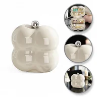 Biżuteria - akcesoria - Kuferek etui organzier przenośna szkatułka na biżuterię kremowa PD156K - miniaturka - grafika 1