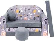 Fotele i pufy dla dzieci - Sofa dziecięca kanapa wersalka rozkładana 160cm + podnóżek i poduszka - AX4 - miniaturka - grafika 1