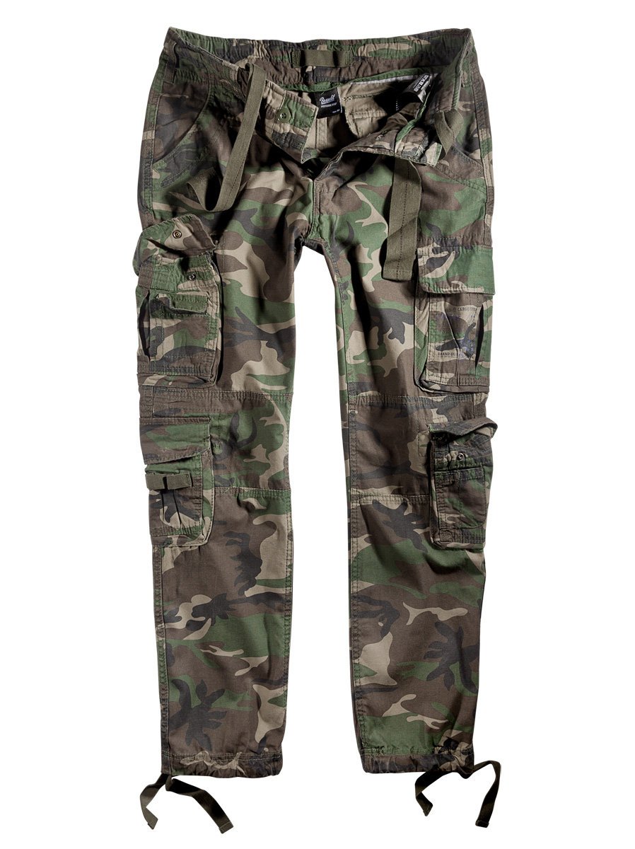spodnie bojówki PURE SLIM FIT TROUSERS woodland-L