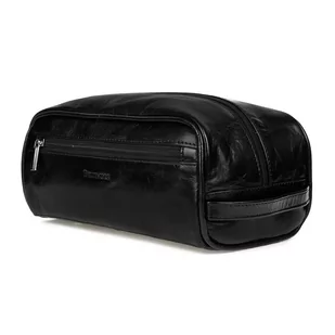 Beltimore kosmetyczka męska Skórzana saszetka czarna czarny - Kosmetyczki, organizery i kuferki - miniaturka - grafika 3