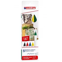 Edding 4600 na przybory do pisania do tekstyliów, zestaw 5-cz. 4-4600-5 - Markery permanentne - miniaturka - grafika 2