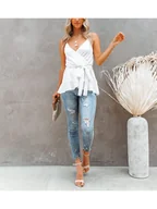 Bluzki damskie - LA Angels Bluzka w kolorze białym - miniaturka - grafika 1