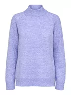 Swetry damskie - SELECTED FEMME sweter damski alpakamix, Jacaranda, L - miniaturka - grafika 1