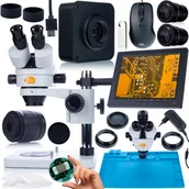 Mikroskopy i lupy - Rosfix Zestaw mikroskopowy Mercury Pro MSMP-T-PS1 +kamera Gemini PRO KMGP-USB-HDMI 16mp Seria Plantes PRO+silikonowa mata 480x320mm+uchwyt z wyświet.. - miniaturka - grafika 1