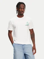 Koszulki męskie - Quiksilver T-Shirt Palm Lines Ss EQYZT08057 Biały Regular Fit - miniaturka - grafika 1