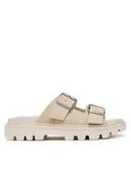Klapki i japonki damskie - Tommy Jeans Klapki Double Strap Sandal Suede EN0EN02797 Écru - miniaturka - grafika 1