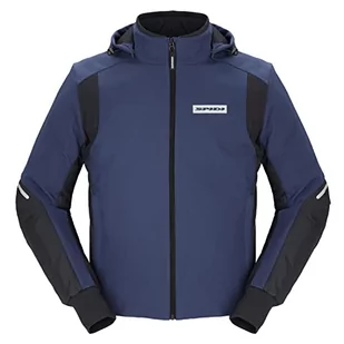HOODIE ARMOR H2OUT, kolor Czarny i Niebieski, Rozmiar XXL, kurtka motocyklowa wodoodporna i oddychająca chroni przed wiatrem, męska kamizelka motocyklowa z elastycznymi mankietami - Odzież motocyklowa - miniaturka - grafika 1