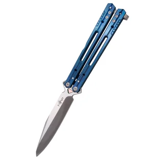 Nóż składany motylek Third Balisong Blue Titanium Stainless Steel, Satin 420 (K2920A) - Noże Nóż składany motylek Third Balisong Blue Titanium Stainless Steel, Satin 420 (K2920A) - Noże - miniaturka - grafika 1
