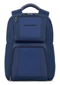 Plecaki - PIQUADRO 14-calowy plecak ze skóry i tkaniny, Niebieska, Taglia unica - miniaturka - grafika 1