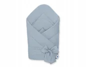 Rożki i beciki - Dwustronny rożek dla niemowląt miękki bawełniany z wiązaniem - brudny niebi - miniaturka - grafika 1