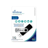 Pendrive - MediaRange MR930-2 pamięć USB 8 GB USB Type-A / Micro-USB 2.0 Czarny, Srebrny MR930-2 - miniaturka - grafika 1