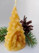 Świece - Świeca z wosku pszczelego. Choinka z motywem szopki. Świąteczna dekoracja. - miniaturka - grafika 1