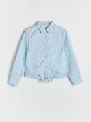 Bluzki dla dziewczynek - Reserved - Koszula z lyocellu - jasnoniebieski - miniaturka - grafika 1