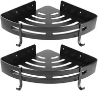 Półki łazienkowe - Półka narożna MYZEA czarna do łazienki komplet 2 sztuk - miniaturka - grafika 1