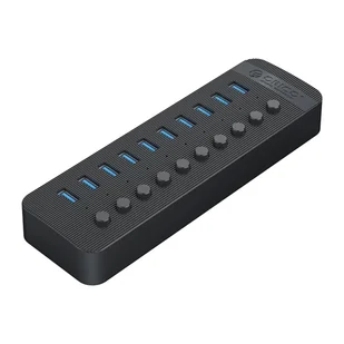 Hub CT2U3-10AB z włącznikami 10x USB-A - czarny ORICO - Złącza, przejściówki, adaptery - miniaturka - grafika 1