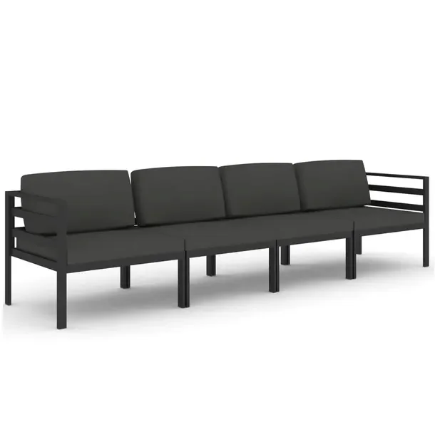 Aluminiowy zestaw wypoczynkowy do ogrodu antracytowy, modułowy 70x70x64,5