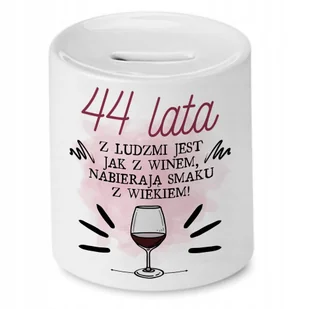 Skarbonka na Urodziny 44 44te 44-te na Prezent z Nadrukiem ze Zdjęciem + Opakowanie na prezent (wzór 01) - Skarbonki - miniaturka - grafika 1
