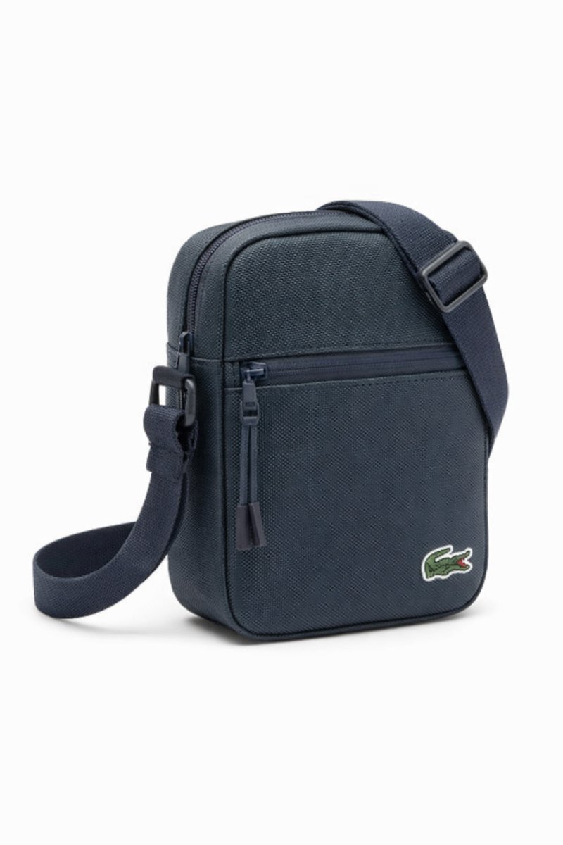 LACOSTE GRANATOWA MAŁA TOREBKA Z ZIELONYM LOGO 1I4A