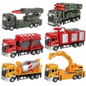 Samochody i pojazdy dla dzieci - ZESTAW 6 SAMOCHODÓW INTERAKTYWNYCH WOJSKOWYCH BUDOWLANYCH STRAŻ POŻARNA - miniaturka - grafika 1