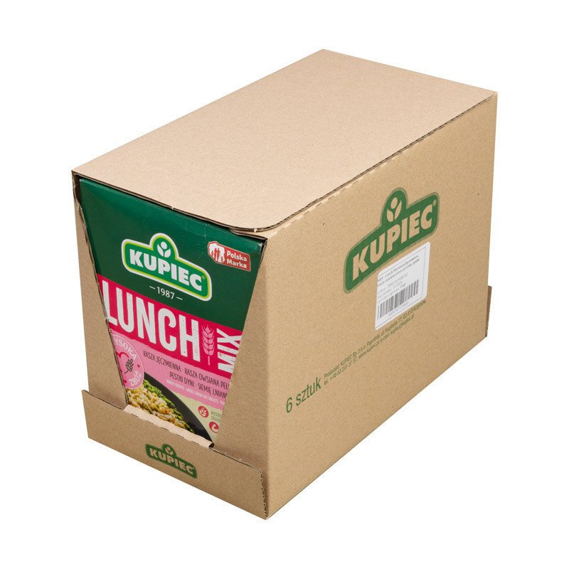 Zestaw 6 szt. Lunch mix kasza jęczmienna, kasza owsiana pełnoziarnista, pestki dyni, siemię lnianę 4x100g