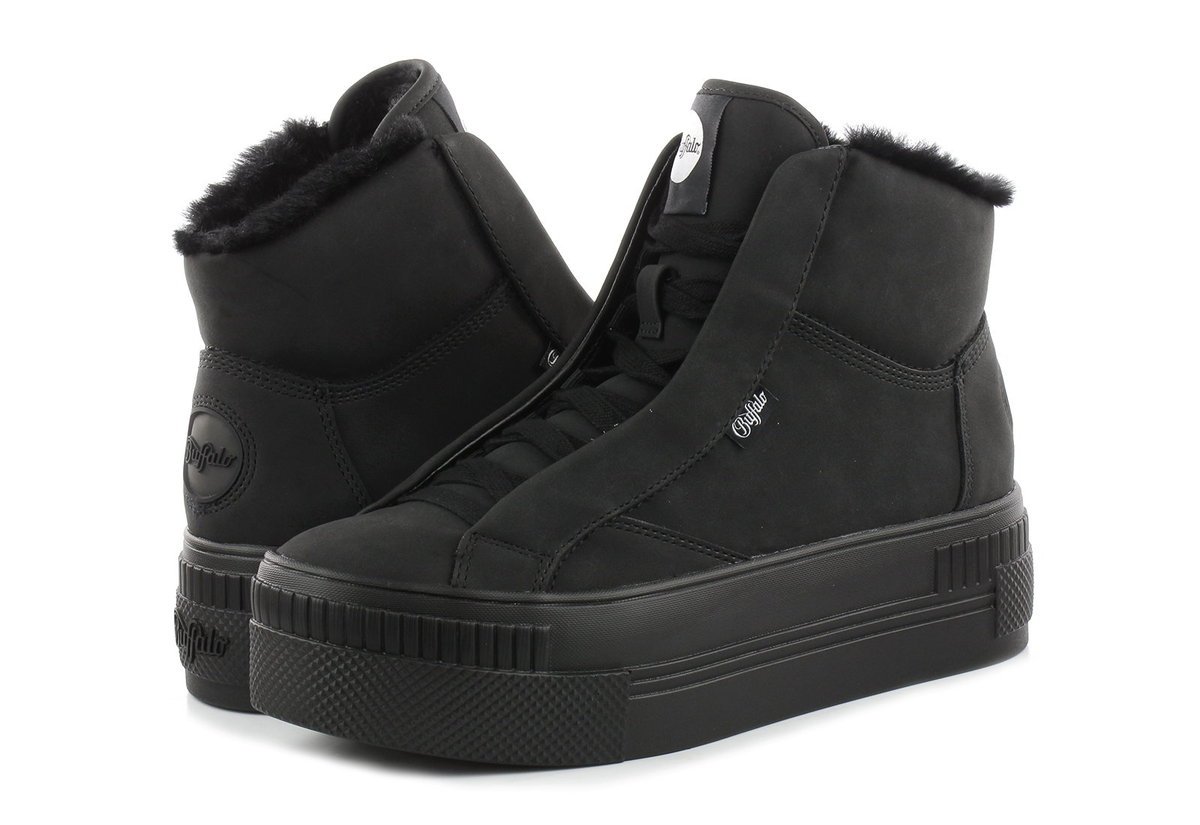 trampki damskie BUFFALO - PAIRED PH WARM VEGAN BLACK, ocieplane-37