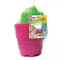 Zabawki kreatywne - Kid Art: Zestaw plażowy, Piasek kinetyczny z 6 formami - czerwony - miniaturka - grafika 1