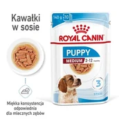 Mokra karma dla psów - ROYAL CANIN Medium Puppy w sosie 10x140 g - miniaturka - grafika 1