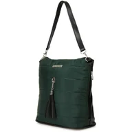 Torebki damskie - Zielona Damska Torebka pikowana solidna oryginalna frędzel W91 zielony - miniaturka - grafika 1