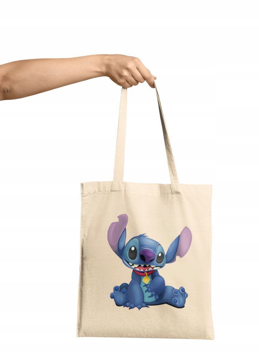 TORBA SHOPPER MATERIAŁOWA NA RAMIĘ,ZAKUPY,SZKOŁY STITCH DUŻY WYBÓR 4 KOLORY