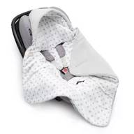 Śpiworki dla dzieci - Mikos śpiworek do fotelika Kocyk becik rożek niemowlęcy otulacz z kapturem do fotelika samochodowego wózka nosidełka bawełna 1039 SZARY - miniaturka - grafika 1