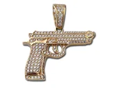 Wisiorki - Złota przywieszka 585 BROŃ z cyrkoniami 9,1 g - miniaturka - grafika 1