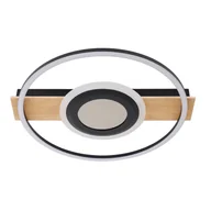 Lampy sufitowe - Plafon LED w barwach ciepłobiałej 3000 K i białej 4000K 1370 LM czarno drewniany Kimary KANLUX - miniaturka - grafika 1