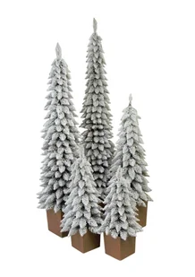 Choinka Sztuczna Ośnieżony Świerk Zakopiański Slim w Drewnianej kwadratowej donicy 120 cm - Choinki Choinka Sztuczna Ośnieżony Świerk Zakopiański Slim w Drewnianej kwadratowej donicy 120 cm - Choinki - miniaturka - grafika 1